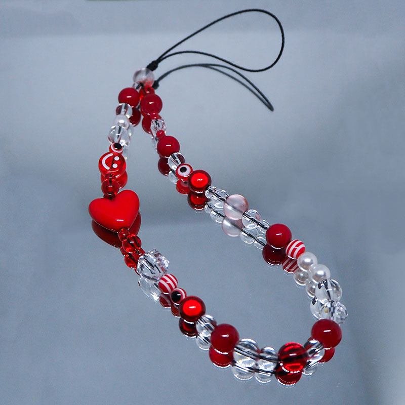 Rot klar Handy y2k Telefon Cha – Pearl Trim Chain Bewertung und Preis